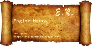 Engler Metta névjegykártya